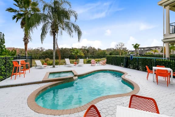 Spacious, game room, golf view, private pool & BBQ