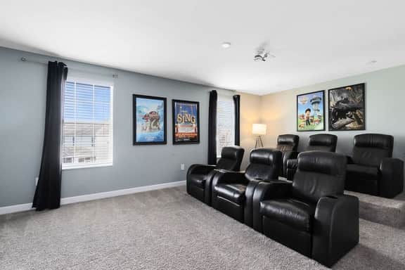 Superb family escape with theater and game room