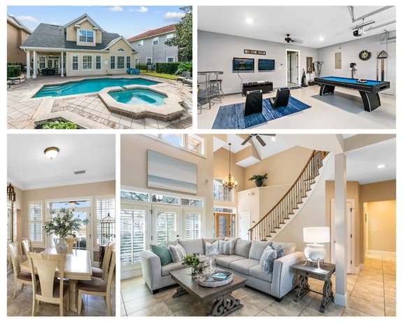 Gathering paradise with golf view and game room